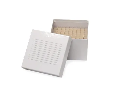 CAJA CRIOGÉNICA DE CARTÓN CON RECUBRIMIENTO PARA VIALES DE 5ML 9X9 Marca Endo Plasticware. - Imagen 2