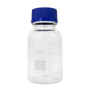 FRASCO ISO TAPÓN AZUL, 250 ML Marca Endo Glassware.