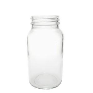 Frasco vidrio transparente, boca ancha, cuello salud, 250 ml Marca Endo Glassware.