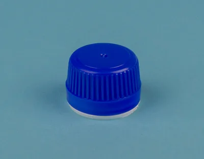 TAPON ROSCA AZUL C/PRECINTO P/FRASCO DIN 28 Marca Endo Plasticware.