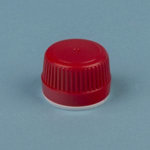 Tapón rosca rojo c/precinto p/frasco DIN28 Marca Endo Plasticware.