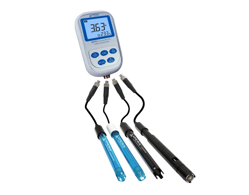 MEDIDOR PORTÁTIL SX751 (pH/OXÍGENO/ORP/CONDUCTIVIDAD/TDS/SALINIDAD/RESISTIVIDAD) Marca Apera.