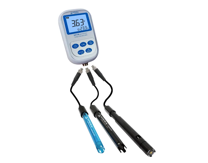 MEDIDOR PORTÁTIL SX736 (pH/CONDUCTIVIDAD/TDS/SALINIDAD/RESISTIVIDAD/OXÍGENO) Marca Apera.