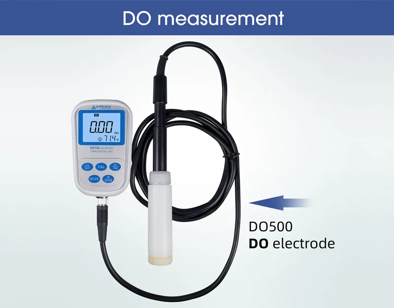MEDIDOR PORTÁTIL SX736 (pH/CONDUCTIVIDAD/TDS/SALINIDAD/RESISTIVIDAD/OXÍGENO) Marca Apera. - Imagen 2