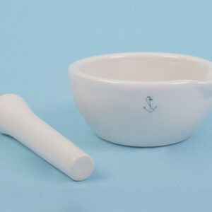 Mortero porcelana c/mano, 80 mm Marca Nahita.