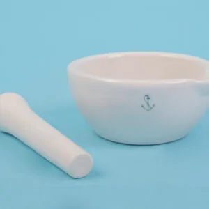 Mortero porcelana c/mano, 80 mm Marca Nahita.