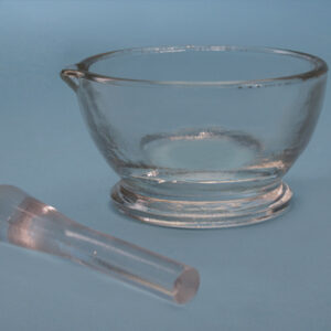 Mortero vidrio c/mano, 80 mm Marca Endo Glassware.