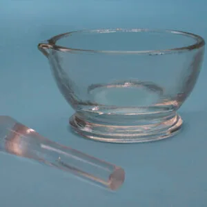 Mortero vidrio c/mano, 80 mm Marca Endo Glassware.