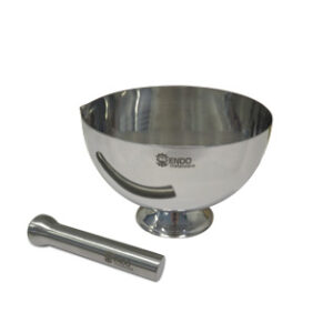 MORTERO CON PICO Y MANO, ACERO INOXIDABLE 304, 1000 mL Marca Endo Metalware.