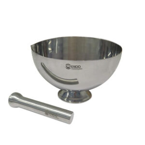MORTERO CON PICO Y MANO, ACERO INOXIDABLE 304, 1500 mL Marca Endo Metalware.