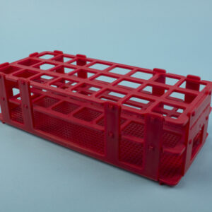 GRADILLA PP ROJA, 24 TUBOS DE 25 MM Marca Endo Plasticware.