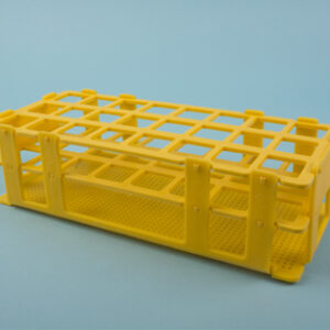 GRADILLA PP AMARILLA, 24 TUBOS DE 25 MM Marca Endo Plasticware.