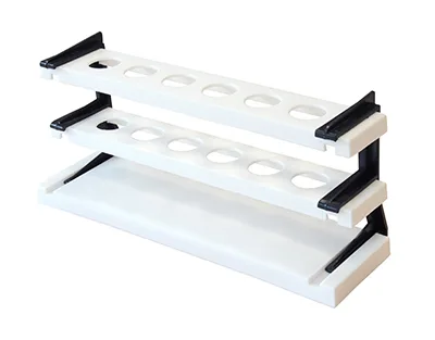 Gradilla para tubos Nessler, 100ml, 6x1 Marca Endo Plasticware.