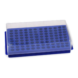 GRADILLA DOBLE USO PARA MICROTUBOS CON TAPA, 96X0.5/1.5ML, AZUL Marca Endo Plasticware.