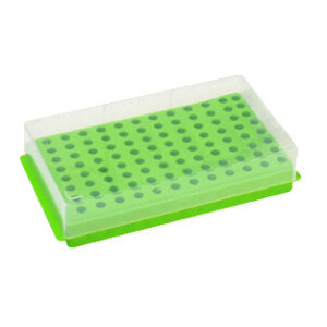 GRADILLA DOBLE USO PARA MICROTUBOS CON TAPA, 96X0.5/1.5ML, VERDE Marca Endo Plasticware.