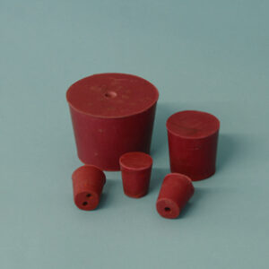 TAPON GOMA ROJA 1 ORIFICIO, Ø (INF-SUP) 26 - 30 mm, Altura 33 mm Marca Endo Plasticware.