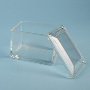 CUBETA DE TINCION CON TAPA, 85x105 MM Marca Endo Glassware.