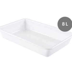 BANDEJA PLANA SIN TAPA HDPE, 8 L Marca Gilac.
