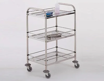 Mesa auxiliar Inox 900 x 600 mm, 3 bandejas emboutis sin barandilla (livré démonté) Marca Agencinox.