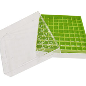 CAJA CONGELACIÓN DE PC P/CRIOTUBOS 81x1.8 ML, VERDE Marca Endo Plasticware.