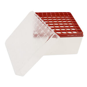 CAJA CONGELACIÓN DE PC P/CRIOTUBOS 81x 4.5 ML, ROJA Marca Endo Plasticware.