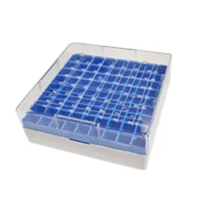CAJA CRIOGÉNICA DE PC CON TAPA NUMERADA PARA VIALES DE 2ML 9X9 Marca Endo Plasticware.