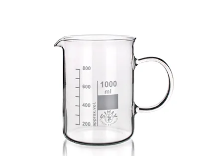 VASO FORMA BAJA C/ASA SIMAX, 1000 ML Marca Simax.