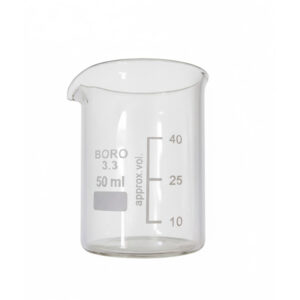 Vaso de precipitados, forma baja, boro 3.3, 50 mL Marca Endo Glassware.