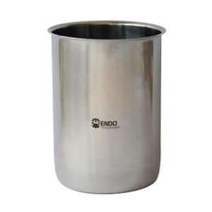 VASO ACERO INOX. CON REBORDE, SIN PICO, 2000 mL Marca Endo Metalware.