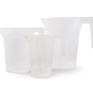 Jarra graduada apilable forma alta, graduación relieve, 3000 mL Marca Endo Plasticware.