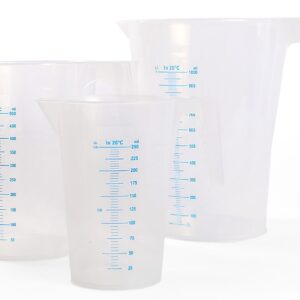 Jarra graduada forma alta, impresión azul, 3000 mL Marca Endo Plasticware.