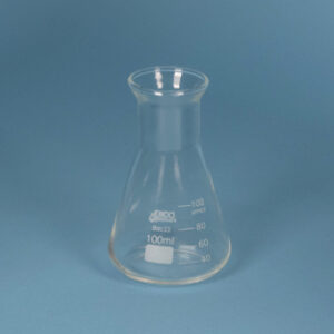 Matraz Erlenmeyer 100 mL, cuello ancho Marca Endo Glassware.