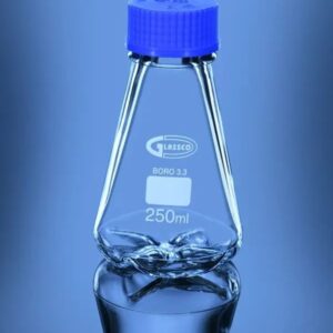 ERLENMEYER P/CULTIVO  C/DEFLECTORES, GL45, 1000 ML Marca Glassco.