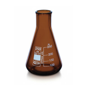 ERLENMEYER ÁMBAR, CUELLO ESTRECHO, 1000 mL, GLASSCO Marca Glassco.