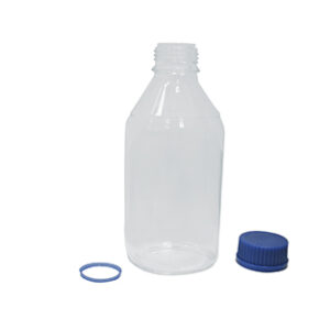 Frasco ISO neutro 1000 mL, tapón y anillo separados Marca Simax.