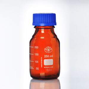 Frasco ISO topacio tapón azul 250 mL, Simax Marca Simax.