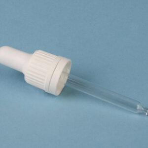 TAPON CUENTAGOTAS BLANCO P/FRASCOS DIN18 DE 30 ML Marca Endo Glassware.