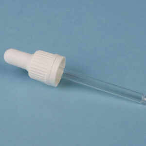 TAPON CUENTAGOTAS BLANCO P/FRASCOS DIN18 DE 100 ML Marca Endo Glassware.