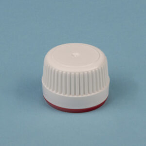 Tapón rosca  PE blanco c/precinto p/frasco DIN28 Marca Endo Plasticware.