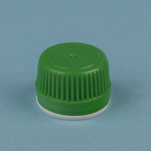 Tapón rosca verde c/precinto p/frasco DIN28 Marca Endo Plasticware.