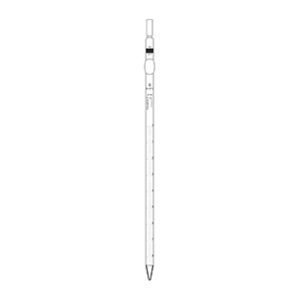 Pipeta B, 0 arriba, 1mL 1/100, sin bulbo, g. marrón Marca Endo Glassware.