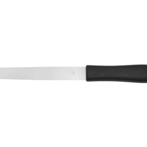 Spatule à large lame Inox flexible, manche noir,  long.75mm Marca RSG.