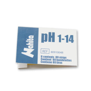 Papel pH 1-14, c/80 tiras Marca Nahita.