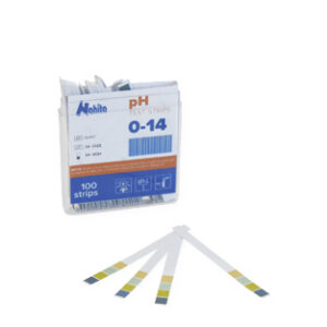 Tiras pH 0-14, caja 100 tiras con 4 almohadillas Marca Nahita.