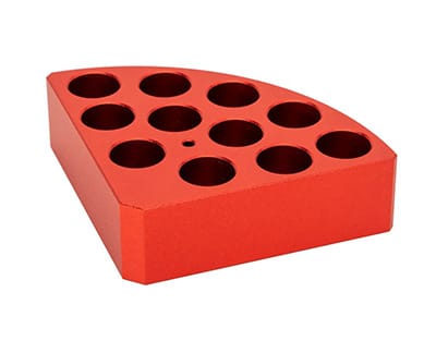 SOPORTE POLI-BLOCK ROJO, 11 ORIFICIOS, Ø12,5X20MM Marca RS Lab.