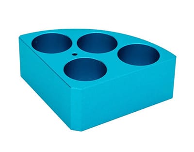 SOPORTE POLI-BLOCK AZUL 4 ORIFICIOS, Ø28X30MM Marca RS Lab.