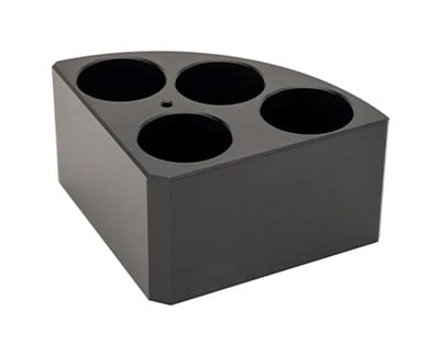 SOPORTE POLI-BLOCK NEGRO 4 ORIFICIOS, Ø28X43MM Marca RS Lab.