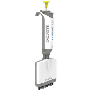 PIPETA MULTICANAL DIGIPETTE PREMIUM, 8 CANALES, 20-200 µl Marca Digipette.