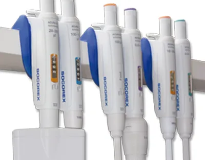 SOPORTE REPISA 332 P/2 PIPETAS, P/4 Marca Socorex. - Imagen 2