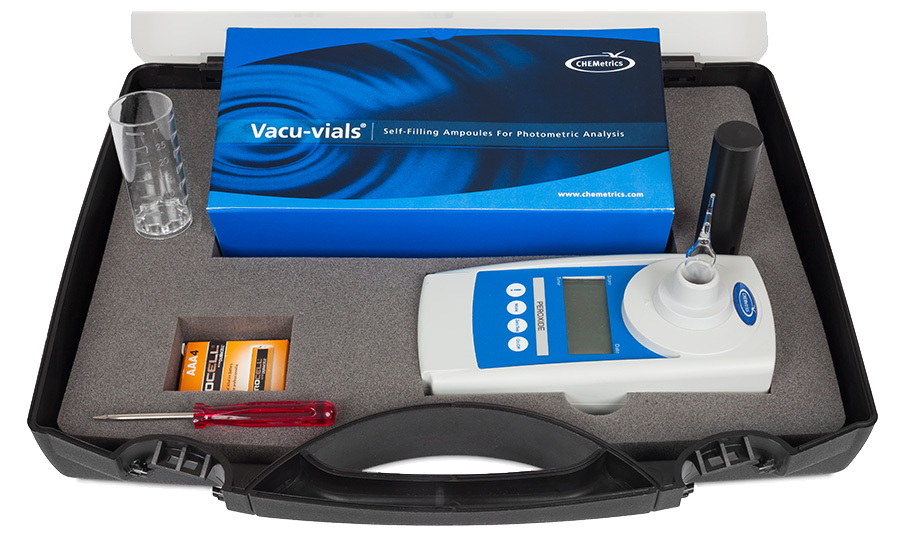 KIT INSTRUMENTAL SAM, PEROXIDO DE HIDROGENO, 0-6,00 ppm Marca Chemetrics.